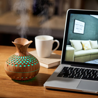 Wood Grain Aroma Diffuser with Ultrasonic Mist